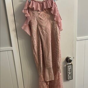 Selfie Leslie Blush Pink Textured dress  nwt size medium